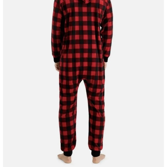Family Pajamas Matching Men's 1-Pc. Red Check Printed Family Pajamas 3XL - Picture 2 of 4